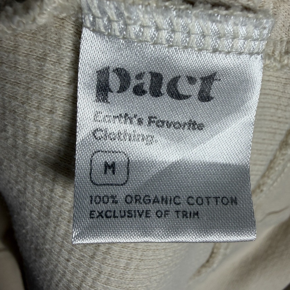 Pact Small Waffle Knit Sweatshirt Pullover Snap Oatmeal 100% Organic Cotton - Picture 11 of 13
